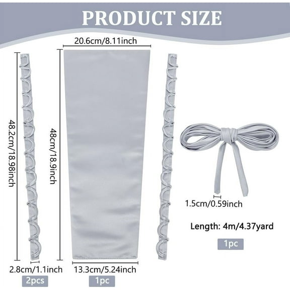 1set Bridal Dress Zipper Replacement Adjustable Fit Satin Corset Back Kit Lace-up Formal Prom Dress Light Grey