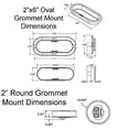thumbnail image 2 of LED Light Kit for Trailers Trucks RV - Oval Stop/Turn/Tail Lights - Oval Reverse Lights - 2" Round Amber Lights - 2" Round Red Lights (Over 80" Width) (Grommet Mounted), 2 of 2