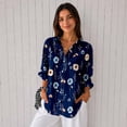 thumbnail image 4 of Nyfairy Plus Size Women's Floral Embossed Print Long Sleeve Button Down Casual Shirt, 4 of 5