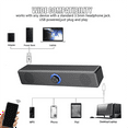 thumbnail image 4 of Altavoces Bluetooth para computadora con control de volumen y entrada auxiliar de 3,5 mm, barra de sonido portátil para PC y portátil., 4 of 7