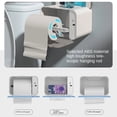 thumbnail image 3 of Roll Paper Dispenser Box Self-Dispensing Adhesive Toilet Paper Container Punch-Free  for Home Kitchen  Gray, 3 of 7