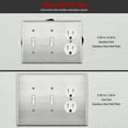 thumbnail image 2 of ENERLITES Jumbo Combination Two Toggle / One Duplex Receptacle Metal Wall Plate, Oversize 3-Gang, UL Listed, 430 Stainless Steel, 2 of 5