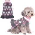 thumbnail image 2 of Vestido suéter de punto con cuello alto para cachorro Gatito cálido para el día de San Valentín (M Gris) brillar Electrónica, 2 of 5