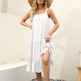 thumbnail image 3 of Women's Square Neck Tiered Midi Dress Casual Loose Ruffle Hem Sleeveless Summer Vacation Dress, 3 of 6