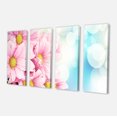 thumbnail image 2 of Pink Flowers Bouquet on Blue - Large Floral Canvas Artwork, 2 of 3