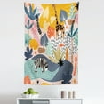 thumbnail image 1 of Cactus Print Tapestry, Tropical Setting Illustrated with Colorful Forest Animals and Plantation, Fabric Wall Hanging Decor for Bedroom Living Room Dorm, 5 Sizes, Multicolor, by Ambesonne, 1 of 1