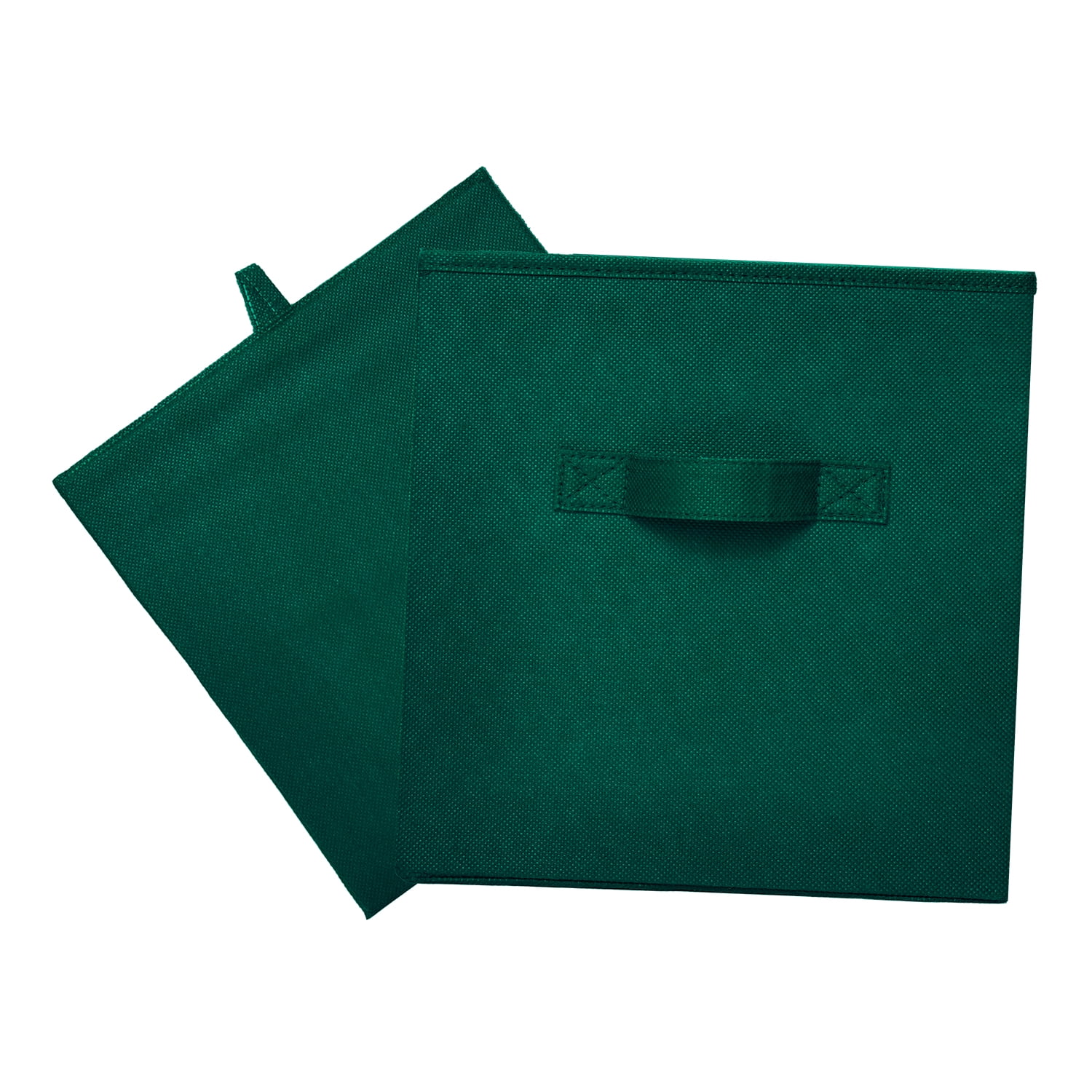 Mainstays Collegiate Collapsible Fabric Bins 10.5X10.5, Green Blast, 4 Pack