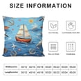 thumbnail image 5 of Summer Nautical Themed Pillow Covers Cute Seagull Wildlife Blue Stripes Decor Cushion Covers for Kids Teens Adults Cartoon Sailing Boat Anchor Stars Cushion Cases for Car Sofa, 5 of 5