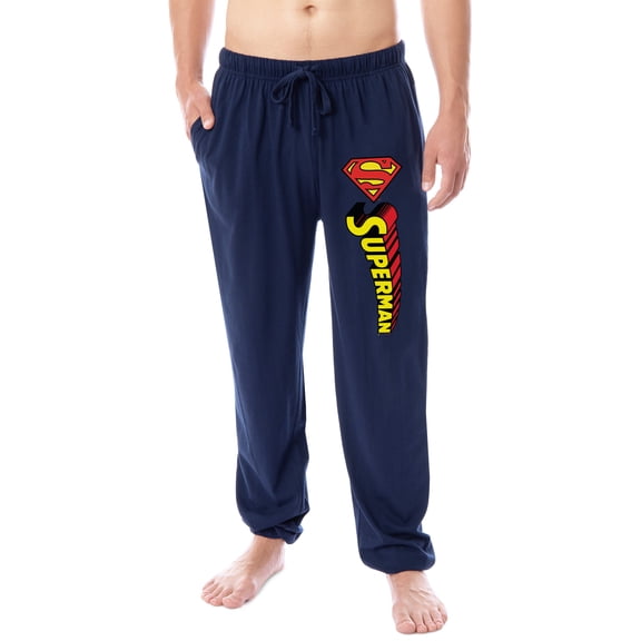 DC Comics Men's Superman Vintage 'S' Logo Sleep Lounge Pajama Pants For Adults