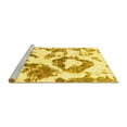 thumbnail image 2 of Ahgly Company Machine Washable Indoor Square Abstract Yellow Modern Area Rugs, 5' Square, 2 of 4