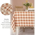 thumbnail image 3 of Nvzi Mantel rústico con borlas a cuadros, mantel de algodón con cuadros estilo búfalo para primavera,decoración de cocina, comedor, restaurante (rectangular/oblongo, 55 x 70, naranja), 3 of 5