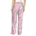 thumbnail image 3 of Pink Unicorn Women's Comfy Pajama Pants With Pockets,Soft Stretch Drawstring Lounge Pants, Soft Casual Wide Leg Pjs Sleep Bottoms Small, 3 of 7