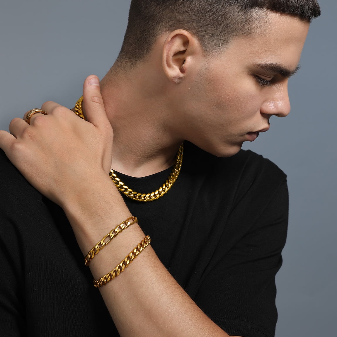 ブレスレット 18K Gold Screw Chain Bracelet For Men & Women s-l400.jpg