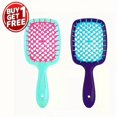 thumbnail image 1 of 2pcs/set Vibrant Detangling Brush Set - Gentle, Anti-Static, Vented Hollow Out Design for Effortless Hair Combining, Styling and Massage - Suitable fo, 1 of 3