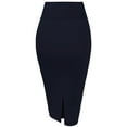 thumbnail image 3 of H&C Women Premium Nylon Ponte Stretch Office Pencil Skirt High Waist Made in The USA Below Knee, 3 of 5