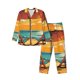 thumbnail image 1 of Fotbe Vintage Beach Sunset Pijama de Hombre con Estampado de Manga Larga, Conjunto de 2 Piezas, Ropa de Dormir Suave y Cómoda con Bolsillos-Large, 1 of 7