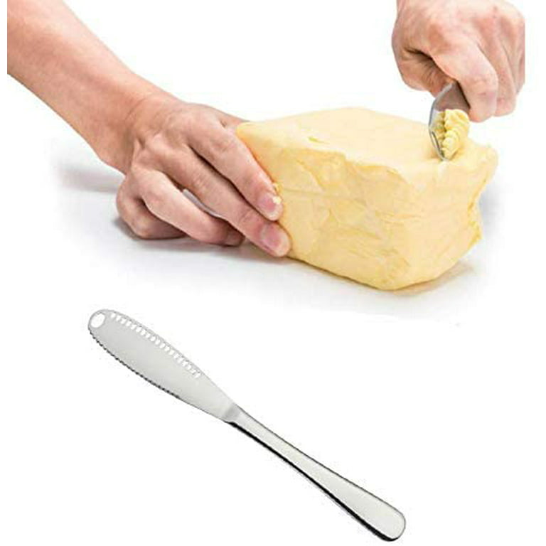 2 Pcs Butter Knife Stainless Steel Butter Spreader Butter Grater, 3 in 1  Kitchen Gadgets Multi-Function Butter Spreader and Grater with Serrated  Edge 