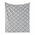 thumbnail image 1 of Geometric Soft Flannel Fleece Throw Blanket, Classical Repeating Pattern of Modern Diagonal Nested Squares, Cozy Plush for Indoor and Outdoor Use, 60" x 80", Dried Rose Slate Blue, by Ambesonne, 1 of 6