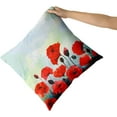 thumbnail image 3 of Red Poppy Flowers Throw Pillow Cases 18 x 18 inch Set of 2 Beauty Bloom Floral Square Cushion Cover Standard Pillowcase for Home Decorative Sofa Armchair Bedroom Living Room, 3 of 6
