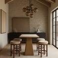 thumbnail image 4 of Meridian Furniture Atrium Brown Glass Top And Wood Base Counter Height Table, 4 of 12