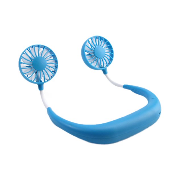 Bewildely USB recargable Lazy Neck Hanging Style Dual Cooling Fan Travel Outdoor Indoor Wearable Neckband Fan Type1 NO1