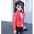 thumbnail image 6 of 2019 New Autumn Girls Jacket pu Leather Zipper Jacket For Girls 3-12Yrs Fashion Solid Leather Coat Children Clothing Outerwear, 6 of 6