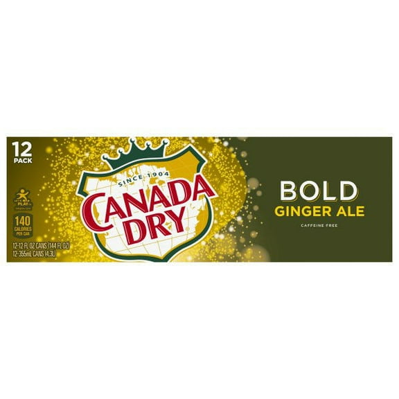 Canada Dry Soda, Ginger Ale, Bold, 12 Pack 12 fl oz 12 x 12 fl oz (pack of 3)