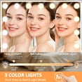 thumbnail image 4 of Smart Lighted Makeup Mirror with Memory Function, 22.8" x 19.3" Vanity Mirror with 15 Dimmable LED Bulbs, USB Port & Touch Controls, White, 4 of 9