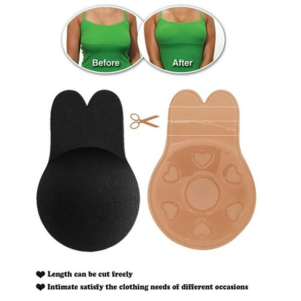 1 Pair Women Rabbit Ears Silicone Adhesive Stick on Gel Push-Up