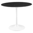 thumbnail image 2 of Modway Lippa 36" Round Artificial Marble Dining Table in White Black, 2 of 7