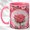 Pink, variant on Pink Rose Blossom Accent Mug, 11oz Ceramic Coffee Cup for Rose Lovers