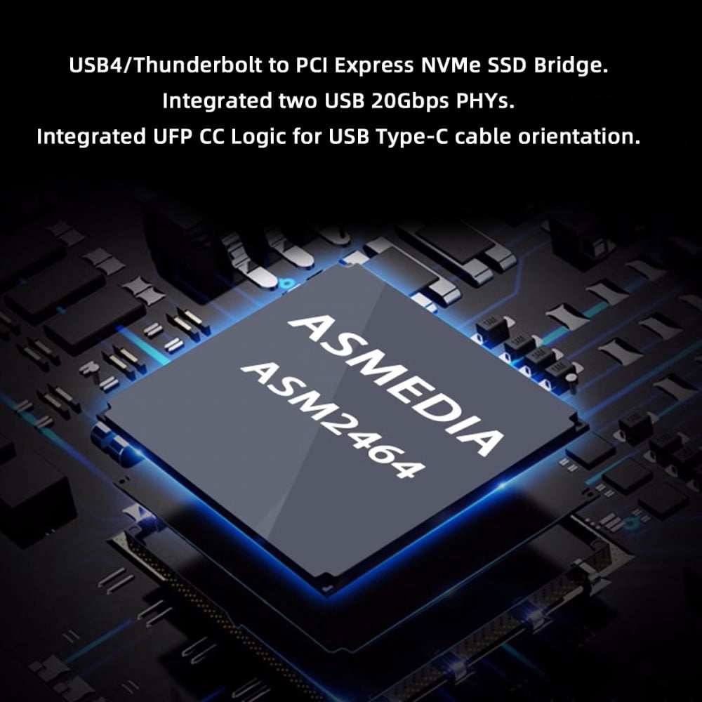 Chenyang Type-C USB4 40Gbps to PCI-E 4.0 X4 SSD NVME NGFF M-Key Enclosure USB-C 20Gbps ASM2464 Chipset