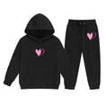 thumbnail image 5 of Ruyang Girls Heart Tracksuit School Athletic Sweatsuits Graphic 2 Piece Outfits Trendy Pullover Hoodies Joggers Pants Set, 5 of 5