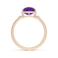 thumbnail image 2 of ANGARA Natural Cushion 2.5 ct Amethyst Cocktail Ring with Bezel Diamonds in 14K Rose Gold for Women (Size-8mm) | February Birthstone, Anniversary, Jewelry Gift for Women | Natural Amethyst Ring, 2 of 8