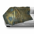 thumbnail image 3 of Steampunk Soft Flannel Fleece Blanket, Fantasy Whirlwind Shaped Mechanic Clockwork Design Abstract Surrealist Image, Cozy Plush for Indoor and Outdoor Use, 70" x 90", Yellow and Blue, by Ambesonne, 3 of 6