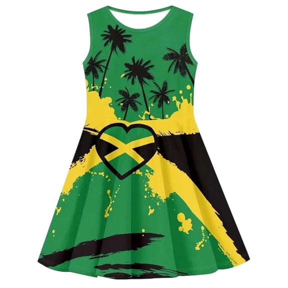 WhouRiu Girls Casual Fashion Graphic Dresses Sleeveless Crew Neck A Line Dress Kids Summer Comfortable Cute Everyday Sundress,11-12 Years