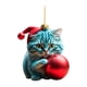 thumbnail image 1 of 4uds. Navidad lindo colgante gato adornos acrílico árbol coche colgante decoraciones (J), 1 of 3