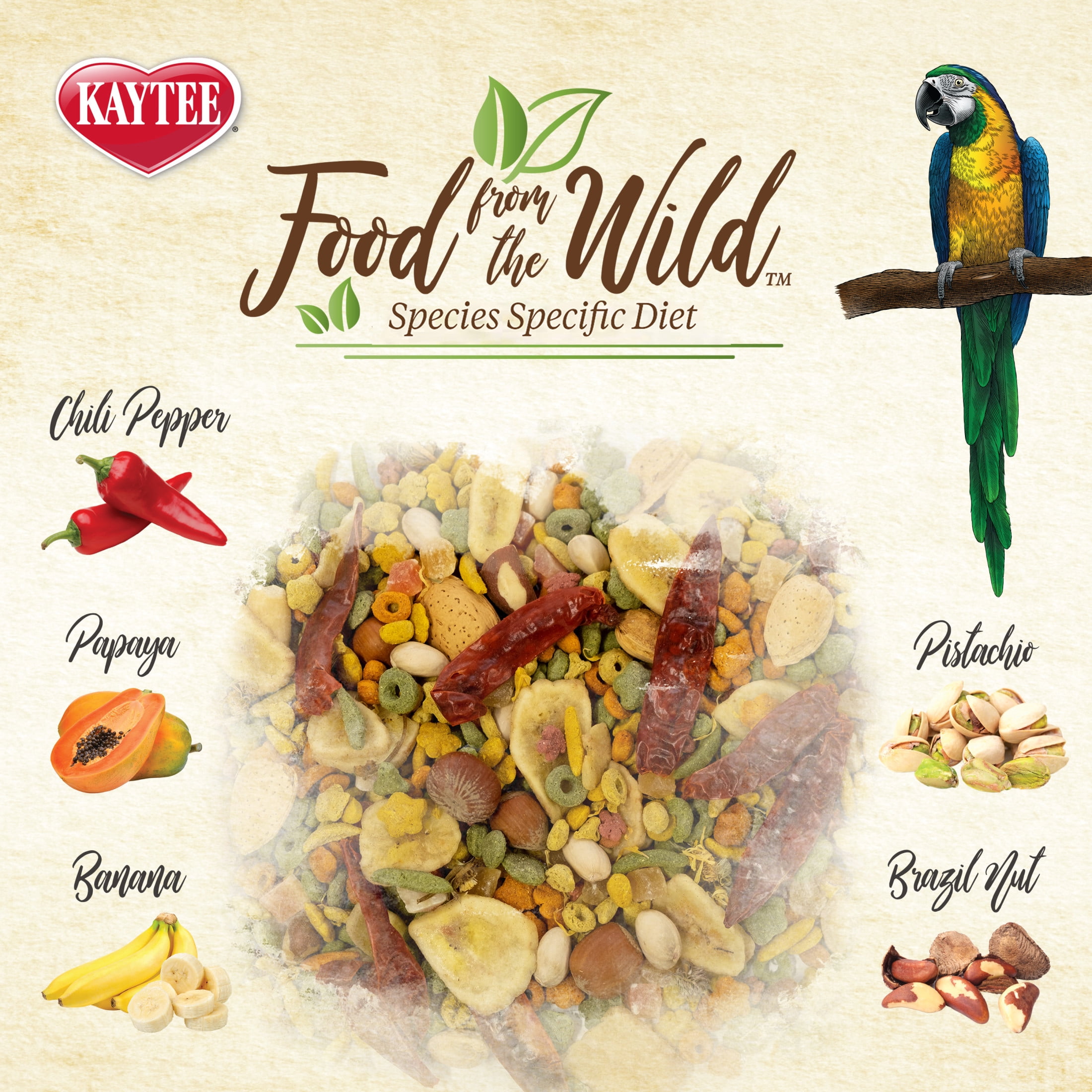 Kaytee Food from the Wild Natural Pet Macaw Bird Food, 2.5 Pound