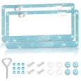 thumbnail image 1 of CUITING 2PCS Bling Car License Plate Frame  Sparkly Rhinestone Stainless Steel License Plate Cover/Holder  Universal for Most Cars  SUVs  Vehicles with Screw Set  Auto Accessories for Wom, 1 of 14