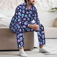 thumbnail image 7 of Naloa star Skull flower crystal Men’s Pajamas Set - Long Sleeve Button Down Sleep Shirt and Pajama Bottoms Sleepwear Set-X-Large, 7 of 7