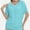 Turquoise, variant on Women's V-Neck Tunic Top - Short Sleeve Ruched Blouse with Side Shirring, Casual T-Shirt Style Shirt