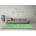 thumbnail image 3 of Ahgly Company Machine Washable Indoor Rectangle Solid Turquoise Blue Modern Area Rugs, 2' x 5', 3 of 4