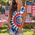 thumbnail image 2 of Yghzkop Women's Independence Day Tank Tops Vest Sleeveless V-Neck Top Printed Patriotic Tee Casual Loose Fit Breathable Tank Shirt Holiday Party Wear, 2 of 4