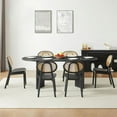 thumbnail image 5 of Kevinplus 78" Wood Small Space Dining Table for Kitchen Black Desk Top, 5 of 8