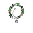 thumbnail image 2 of Silvertone Live in Circle Green Christmas Bead Bracelet, 2 of 4
