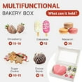 thumbnail image 6 of 10pcs White Bakery Boxes,12x8x2.5 inches Cookie Boxes with Large Window for Chocolate Covered Strawberries, Desserts, Cookies, with Stickers, 6 of 9
