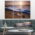 thumbnail image 1 of Waves Approaching Seashells on Sand - Beach Photo Canvas Print, 1 of 3