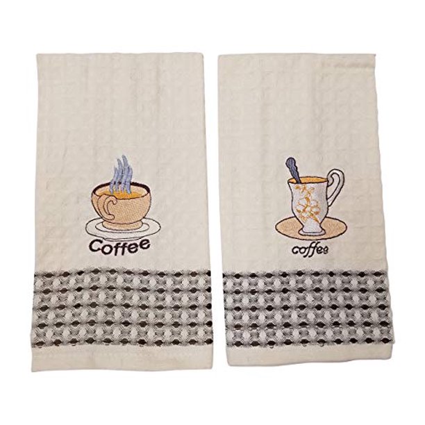 Coffee Themed Kitchen Towels Hand And Dish Towel Set Of 2 Walmart Com Walmart Com