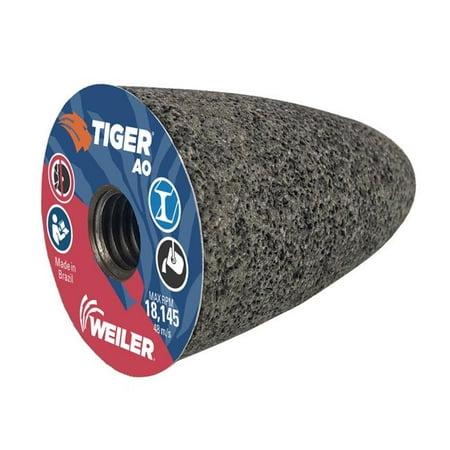 

Weiler 804-68310 2 x 3 in. 0.625-11 Arbor A24-R T16 Tiger AO Type 16 Round Tip Portable Grinding Cone Pack of 12