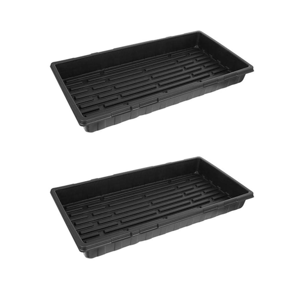 Baluue 2-Pack Black Starter Trays for Home Gardening, Plant Growing Kit for Seed Germination and Propagation
